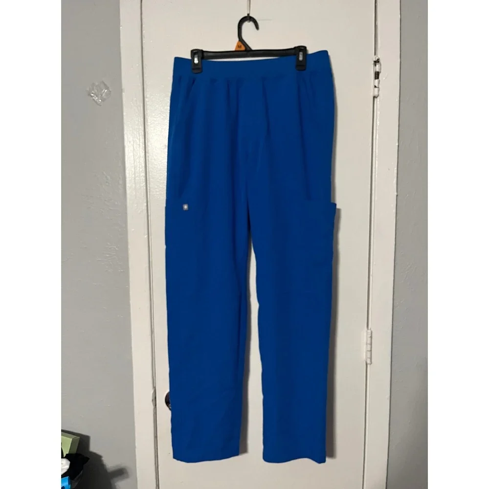 FIGS Mens Axim Cargo Scrub Pants Royal Blue Size Medium Regular FIONx Stretch
